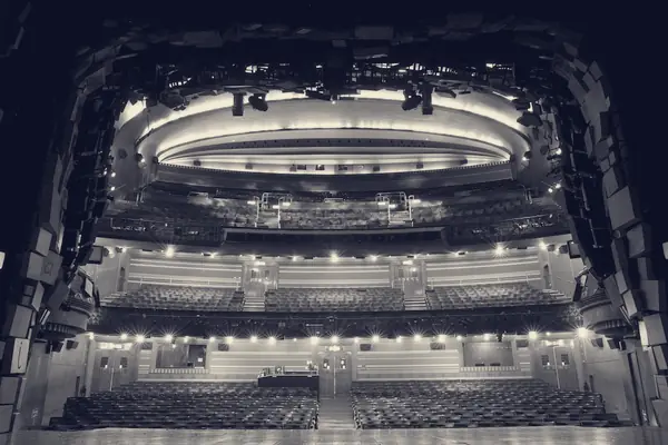 The Cambridge Theatre auditorium seen from the stage