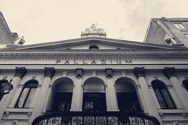 The columned facade of The London Palladium