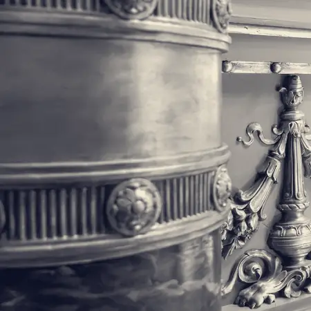 Gilded plasterwork on a theatre box